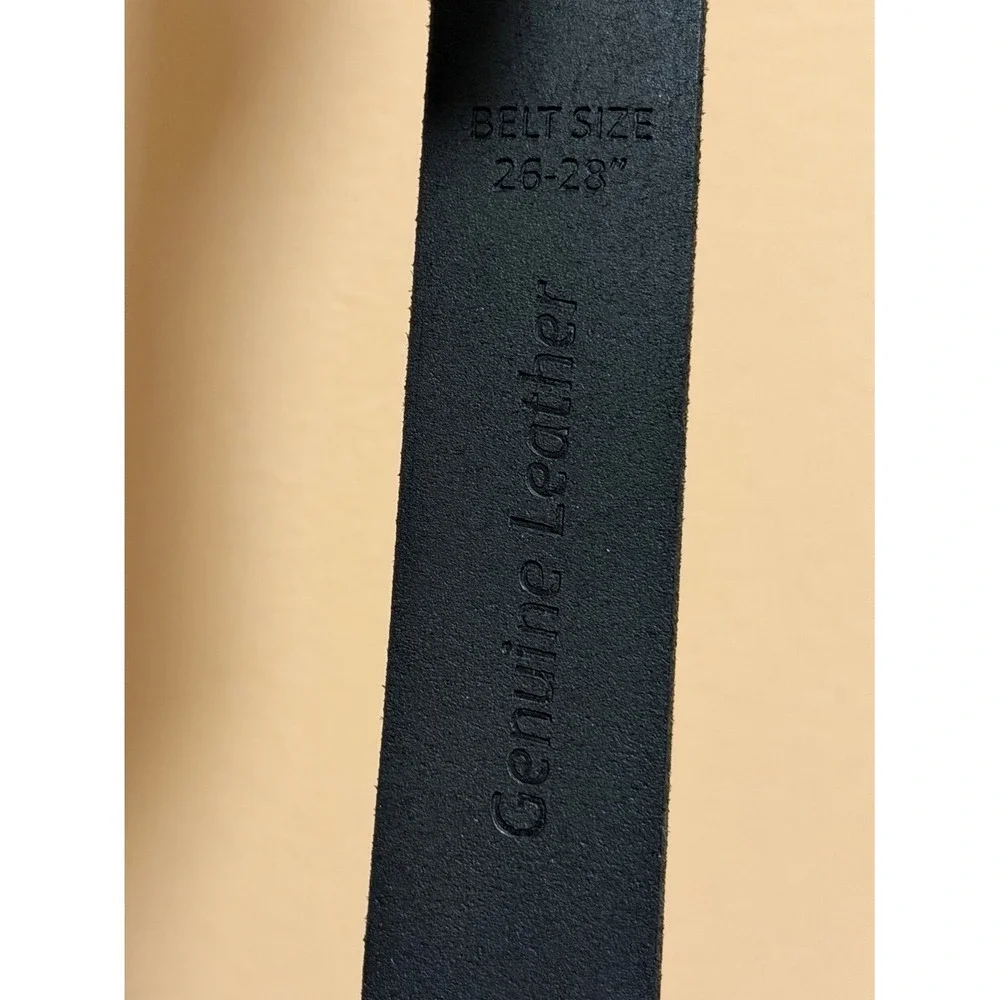 Timberland NWT Boys Black Genuine Leather Belt Silver Buckle‎ Medium